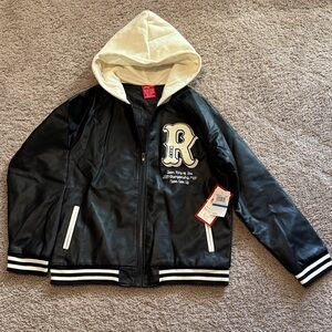 Ring of Fire Black and Cream Hooded Jacket